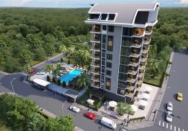 Квартира-пентхаус 2+1 Blue Sunlight, Махмутлар, Аланья