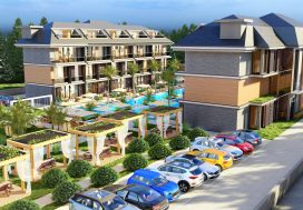 Садовый дуплекс 2+1 в SERENAT, Конаклы, Аланья