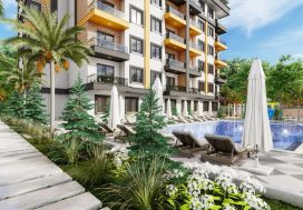 Квартира 1+1 в новом комплексе с инфраструктурой в Газипаша, Аланья